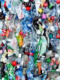 Plastic bottles, recycled trash. Free public domain CC0 image