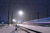 Empty train track. Free public domain CC0 photo.