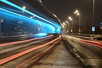 Highway at night photo. Free public domain CC0 image.