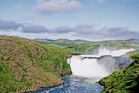 Waterfall scenery in Quebec. Free public domain CC0 image.