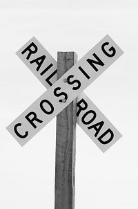 Railroad crossing sign. Free public domain CC0 photo.