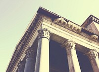 Ancient temple architecture with columns, Rome, Italy. Free public domain CC0 image.