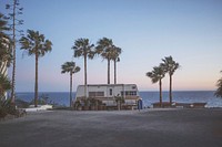 RV camper car in beach. Free public domain CC0 image.