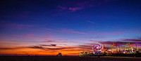 Santa Monica sunset skyline, California. Free public domain CC0 image.