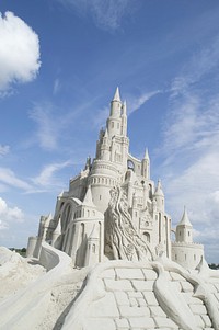 Beautiful sand castle. Free public domain CC0 photo.