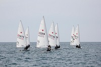 Laser class sailboat regatta. Free public domain CC0 photo.