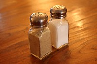 Salt & pepper, dinner condiments. Free public domain CC0 image