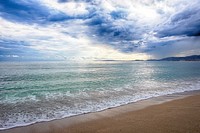 Peaceful crashing beach waves. Free public domain CC0 image.