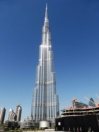 Burj Khalifa skyscraper architecture. Free public domain CC0 image.