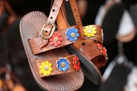 Kids leather sandals. Free public domain CC0 photo.