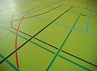 Closeup of indoor sport hall. Free public domain CC0 image.