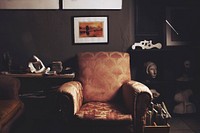 Pattern sofa in the living room, free public domain CC0 photo