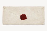 Vintage blank envelope with red wax seal psd 