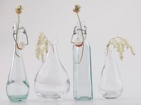 Dried flowers in glass vases. Free public domain CC0 photo
