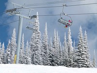 Ski chair lift. Free public domain CC0 photo.