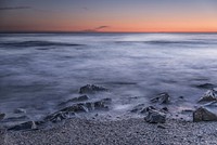 Aesthetic beach landscape at sunset. Free public domain CC0 image.