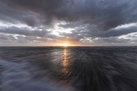 Beautiful beach sunset seascape scenery. Free public domain CC0 image.