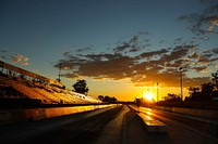 Beautiful sunset at running tracks. Free public domain CC0 photo.