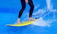 Surfers catching waves, sports photography. Free public domain CC0 image.