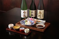 Sake bottle selection. Free public domain CC0 photo.