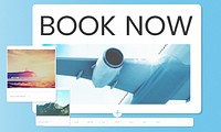 Illustration of air ticket booking for travel destination