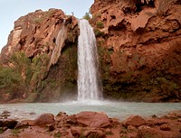 Havasu Falls, one of five Havasupai waterfalls deep in Arizona&rsquo;s Havasu Canyon, an offshoot of Grand Canyon National Park but on lands administered by the Havasupai Indian Tribe.