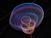 Janet Echelman&rsquo;s 2009 public-art, illuminated sculpture, &ldquo;Her Secret is Patience,&rdquo; in downtown Phoenix&rsquo;s Civic Space Park. The sculpture, which cost the city $2.5 million, consists of painted, galvanized steel; polyester twine netting; and colored lights.