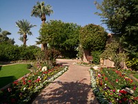 Walkway at the Hermosa Inn, a secluded hotel, restaurant, and lounge &mdash; or &ldquo;boutique hideaway&rdquo; in the words of its owners &mdash; in Paradise Valley, a well-to-do town outside Phoenix, Arizona.