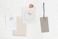 Aesthetic mood board mockup, simple design with aesthetic print psd