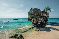 Large Rock on Bali Beach 