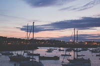 Free sailboats at sunset image, public domain CC0 photo.