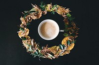 Free coffee circle image, public domain food & beverage CC0 photo.