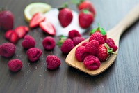 Raspberries Fruits on Spoon 