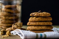 Homemade chocolate chip cookies. Free public domain CC0 photo.