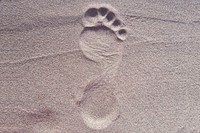 Free footprint on sand image, public domain beach CC0 photo.