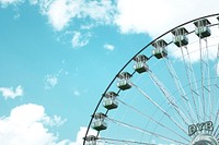 Ferris Wheel & Blue Sky, free public domain CC0 image.