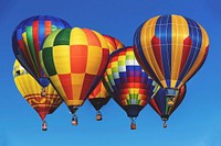 Free colorful hot air balloon image, public domain travel CC0 photo.