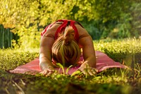 Free outdoors yoga image, public domain exercise CC0 photo.