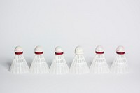 Free badminton shuttlecocks on white background photo, public domain sport CC0 image.