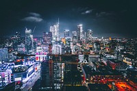 Free Los Angeles downtown at night image, public domain travel CC0 photo.