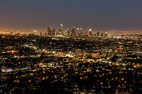 Free Los Angeles downtown at night image, public domain travel CC0 photo.