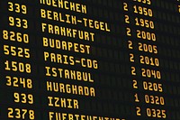 Free airport departure board image, public domain CC0 image.