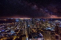 Free San Francisco city night sky image, public domain urban CC0 photo.