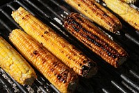 Free bbq corn cob skewer image, public domain vegetables CC0 photo.