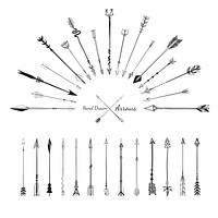 Set collection of arrows icons vector illustration on white background