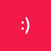 Smiling face expression icon vector illustration on red background
