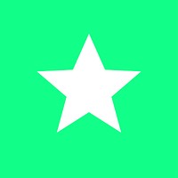 White star on green background vector illustration
