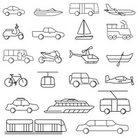 Vector of various transportation vehicles