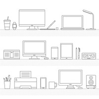 Vector of office supplies