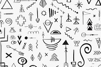 Doodle boho sketch pattern white background